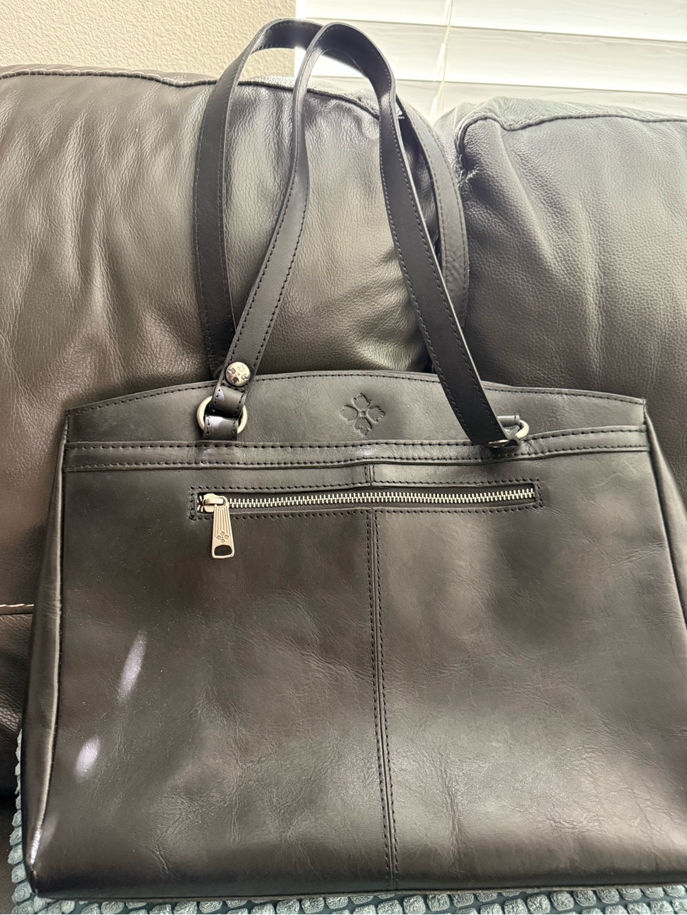 Patricia Nash Black Leather Shoulder Bag